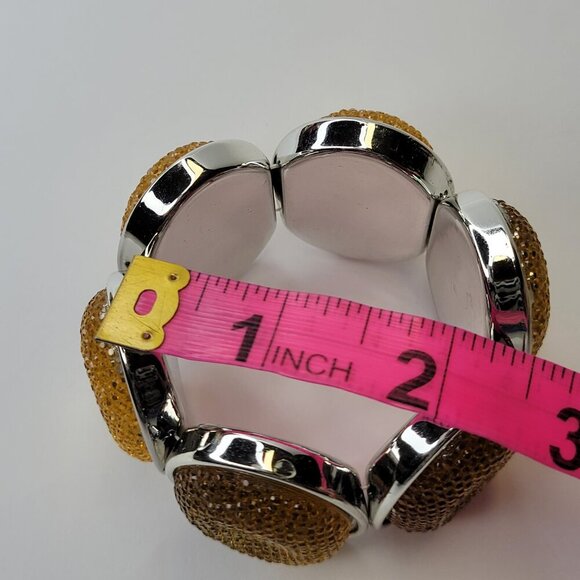 Yellow Glitter Stretch Fashion Bracelet Casual Wrap Bracelet - Picture 5 of 6